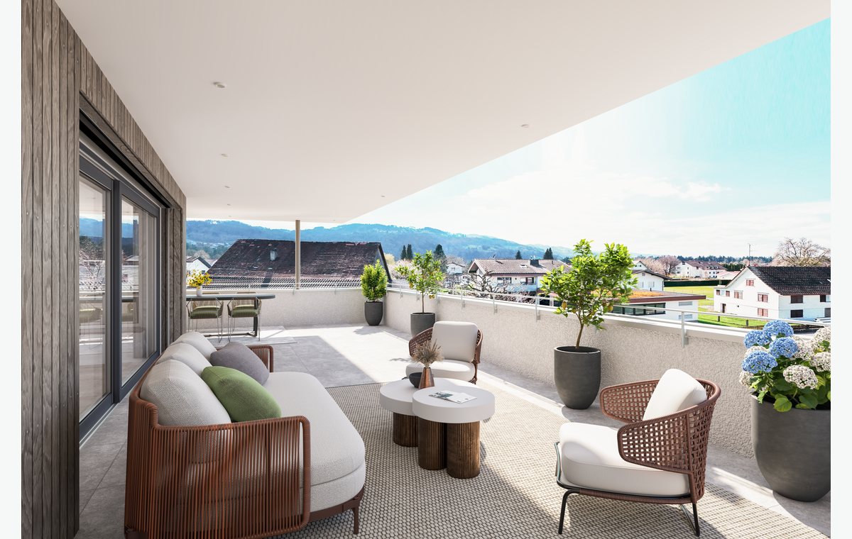 Großzügige Terrasse mit Aussicht